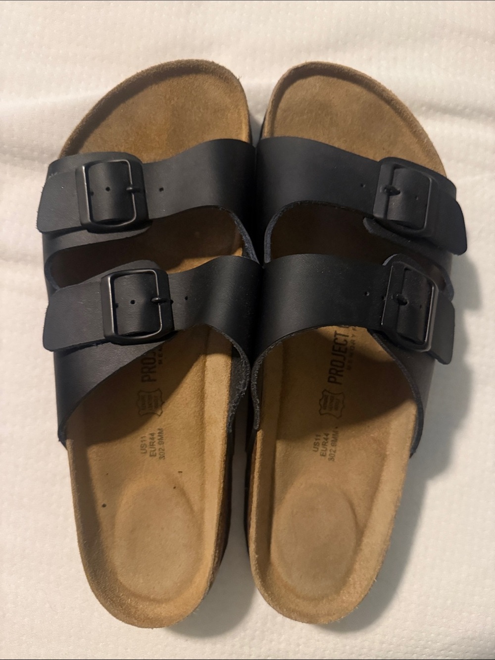 Classic Black Double-Buckle Women’s Slide Sandals